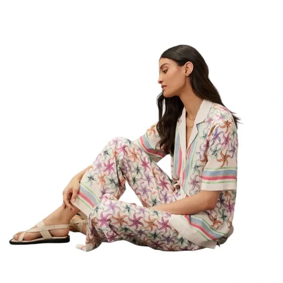 Scotch & Soda - Gia Starfish Printed Trousers Size 32 & Size 30 US Medium - Picture 4 of 10